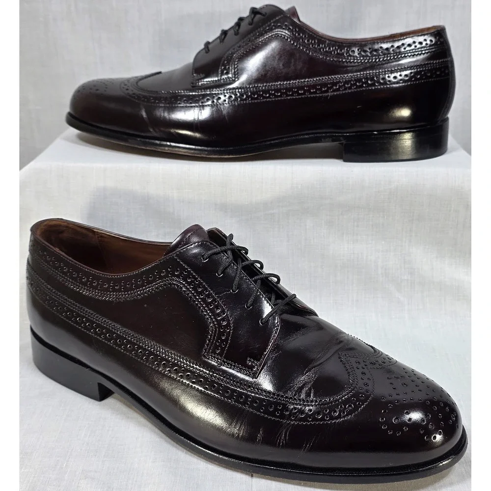 Bostonian Classics First Flex‎ Men's Burgundy Leather Wingtip Oxford Shoes